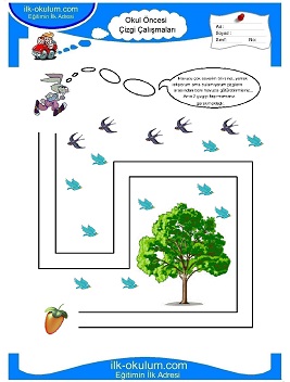 Çocuklar İçin Çizgi Çalışma Sayfaları 